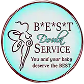 Professional doula service logo for caring childbirth support.